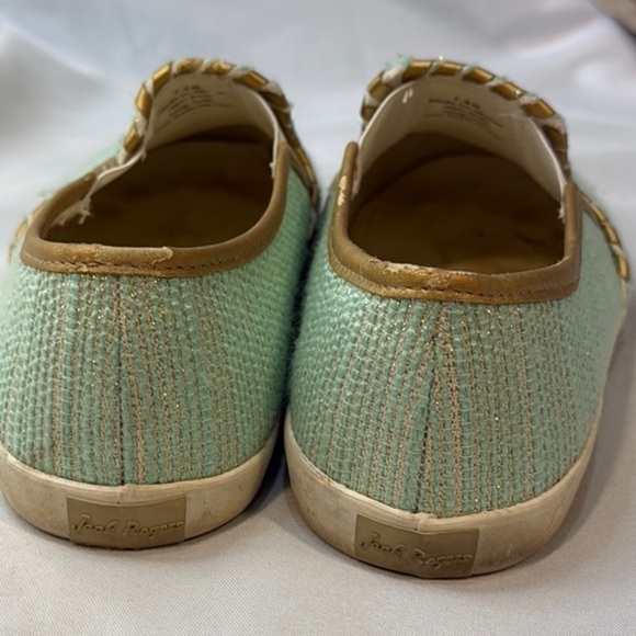 Jack Rogers Women's Mint Green & Gold Slip-On Sneakers, Size 7.5M, **READ** - Picture 4 of 14